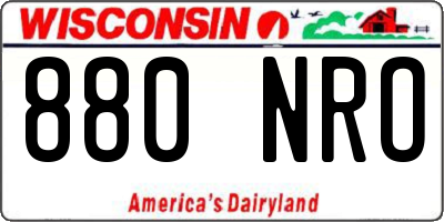WI license plate 880NRO