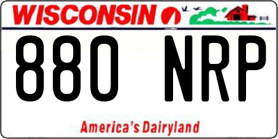 WI license plate 880NRP