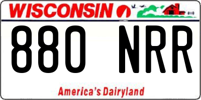WI license plate 880NRR