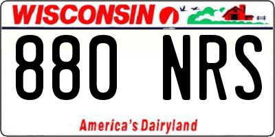 WI license plate 880NRS