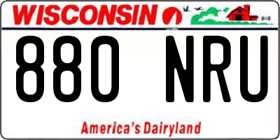 WI license plate 880NRU