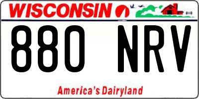 WI license plate 880NRV