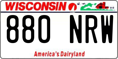 WI license plate 880NRW