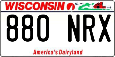 WI license plate 880NRX