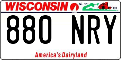 WI license plate 880NRY