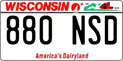 WI license plate 880NSD