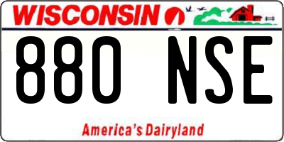 WI license plate 880NSE