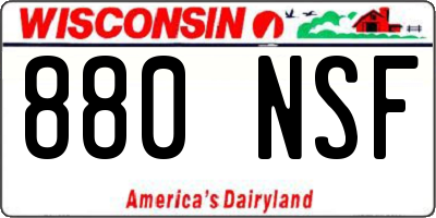 WI license plate 880NSF