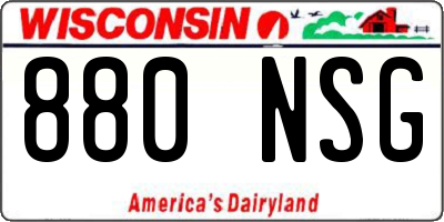 WI license plate 880NSG