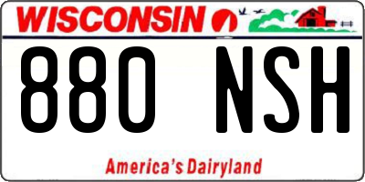 WI license plate 880NSH