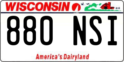 WI license plate 880NSI
