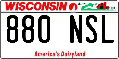WI license plate 880NSL