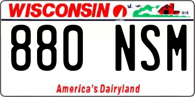 WI license plate 880NSM