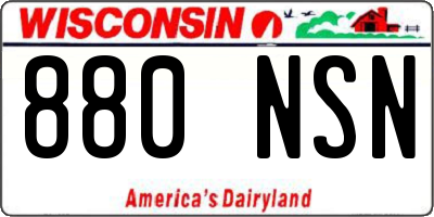 WI license plate 880NSN