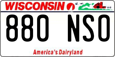 WI license plate 880NSO