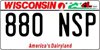 WI license plate 880NSP