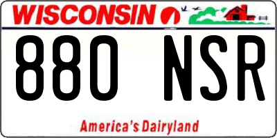 WI license plate 880NSR