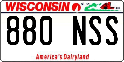 WI license plate 880NSS