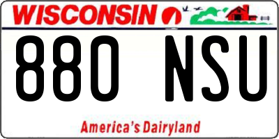 WI license plate 880NSU
