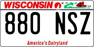 WI license plate 880NSZ