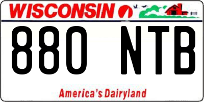 WI license plate 880NTB