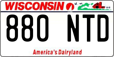 WI license plate 880NTD