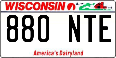 WI license plate 880NTE