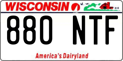 WI license plate 880NTF
