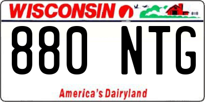 WI license plate 880NTG