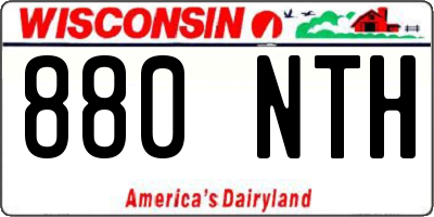 WI license plate 880NTH