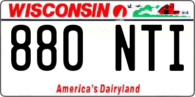 WI license plate 880NTI