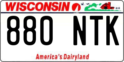 WI license plate 880NTK