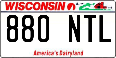 WI license plate 880NTL