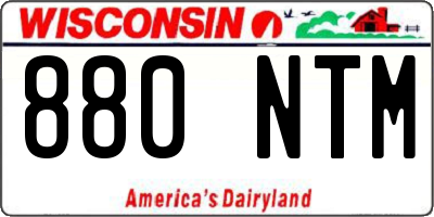 WI license plate 880NTM