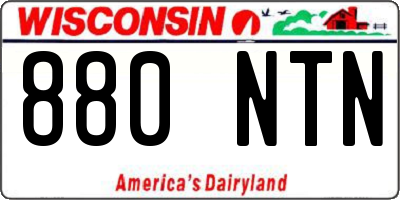 WI license plate 880NTN