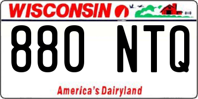 WI license plate 880NTQ