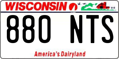 WI license plate 880NTS