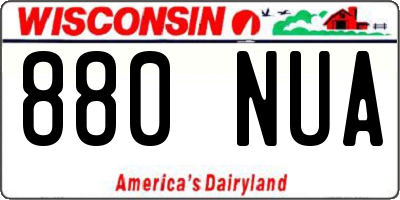 WI license plate 880NUA