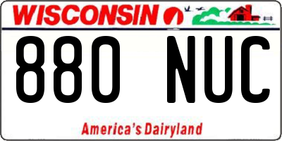 WI license plate 880NUC