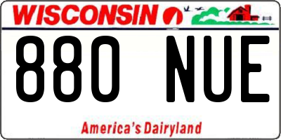 WI license plate 880NUE