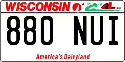 WI license plate 880NUI