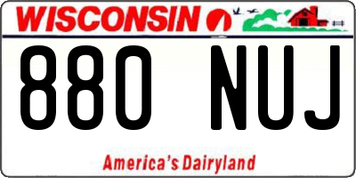 WI license plate 880NUJ