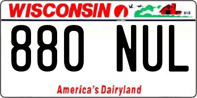 WI license plate 880NUL