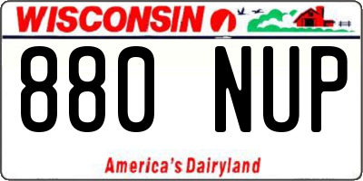 WI license plate 880NUP