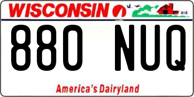 WI license plate 880NUQ