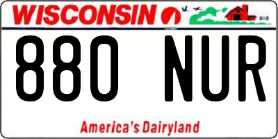 WI license plate 880NUR