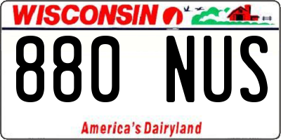 WI license plate 880NUS