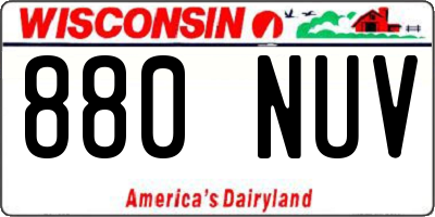 WI license plate 880NUV