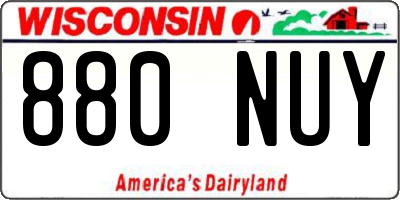 WI license plate 880NUY