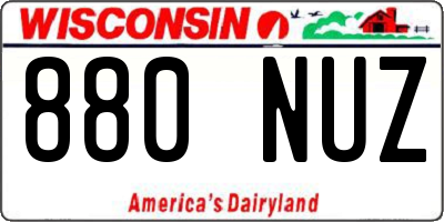 WI license plate 880NUZ